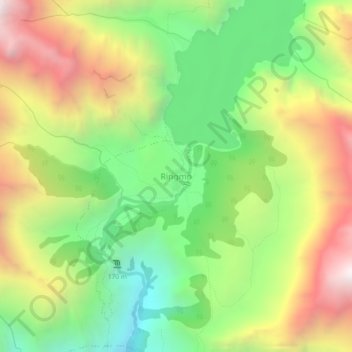Carte topographique Ringmo, altitude, relief