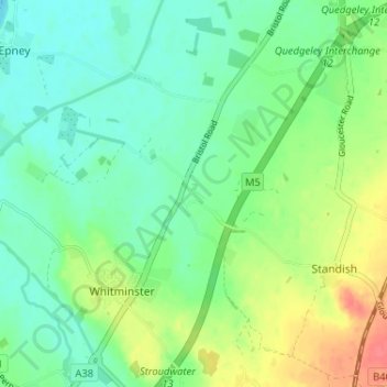 Carte topographique Putloe, altitude, relief