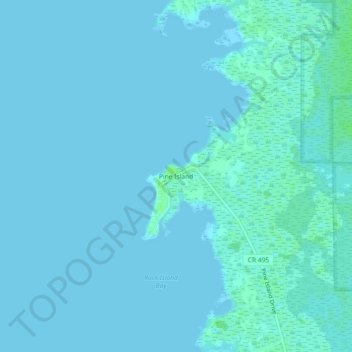 Carte topographique Pine Island, altitude, relief