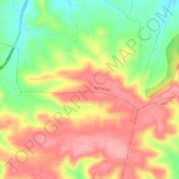 Carte topographique Llano de la Sierra, altitude, relief