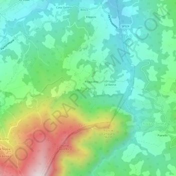 Carte topographique Trignano, altitude, relief