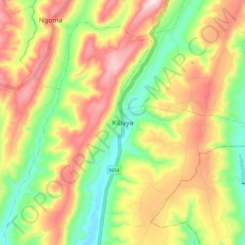 Carte topographique Kibaya, altitude, relief