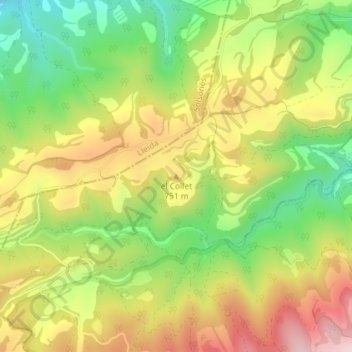 Carte topographique el Collet, altitude, relief