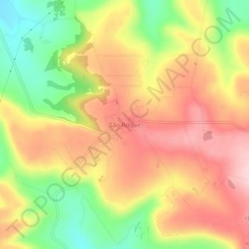 Carte topographique São Roque, altitude, relief