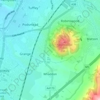 Carte topographique Fox Elms, altitude, relief