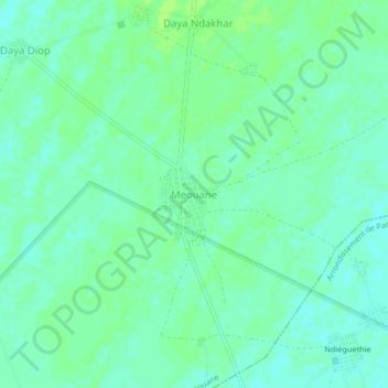 Carte topographique Meouane, altitude, relief