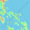 Carte topographique Camarines Sur, altitude, relief