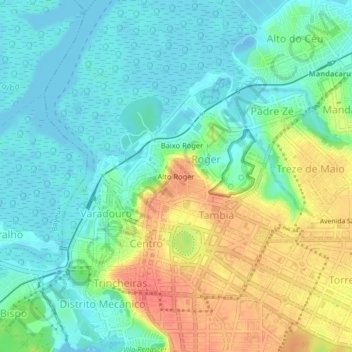 Carte topographique Alto Roger, altitude, relief
