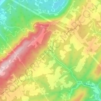 Carte topographique Points, altitude, relief
