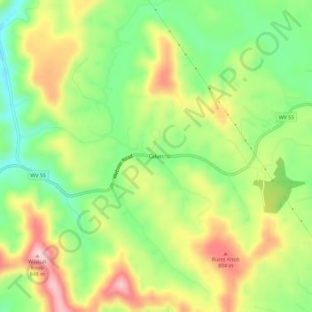 Carte topographique Calvin, altitude, relief