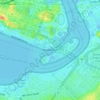 Carte topographique Point Fraser, altitude, relief