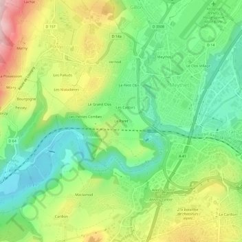 Carte topographique Le Paret, altitude, relief