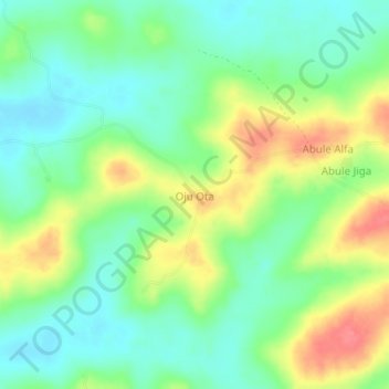 Carte topographique Oju Ota, altitude, relief