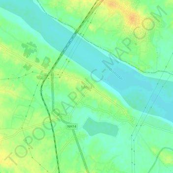 Carte topographique Mejia, altitude, relief