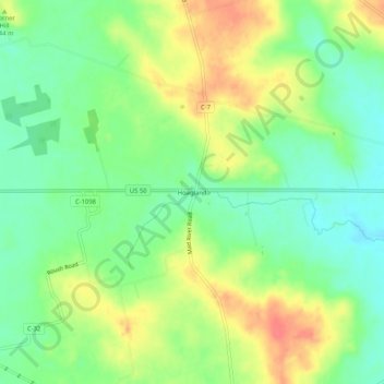 Carte topographique Hoagland, altitude, relief