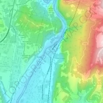 Carte topographique Volargne, altitude, relief
