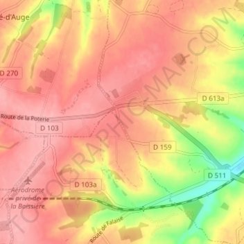 Carte topographique La Brize, altitude, relief