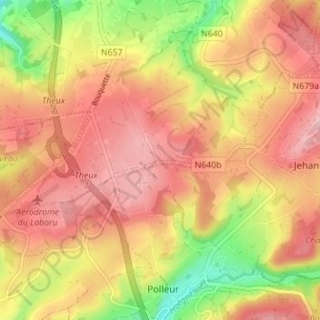 Carte topographique Transvaal, altitude, relief