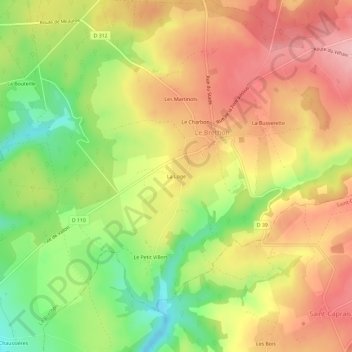 Carte topographique La Loge, altitude, relief