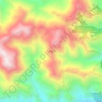 Carte topographique Pelakot, altitude, relief