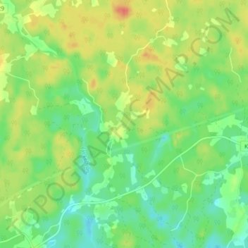 Carte topographique Gagnekulla, altitude, relief