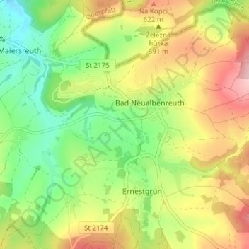 Carte topographique Rennermühle, altitude, relief