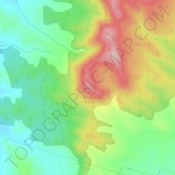 Carte topographique Cerro de San Cristobal, altitude, relief