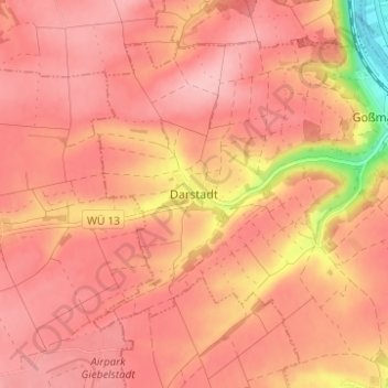 Carte topographique Darstadt, altitude, relief