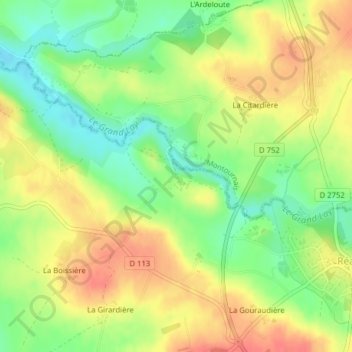 Carte topographique Le Plessis, altitude, relief
