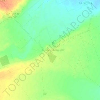 Carte topographique Rancho Blanco, altitude, relief