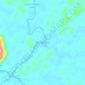 Carte topographique Teluk Mutiara, altitude, relief