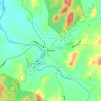 Carte topographique Khanvel, altitude, relief