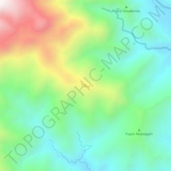 Carte topographique Tibu, altitude, relief