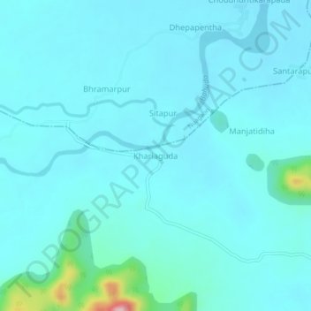 Carte topographique Khariaguda, altitude, relief