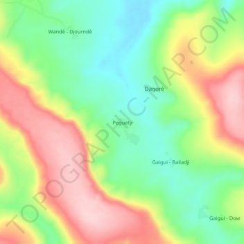 Carte topographique Peguety, altitude, relief