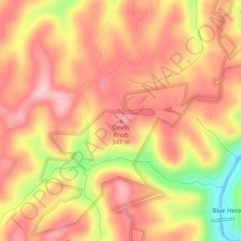 Carte topographique Devils Knob, altitude, relief