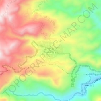 Carte topographique San Miguel Axoxuca, altitude, relief