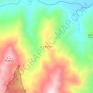 Carte topographique Walenrang, altitude, relief