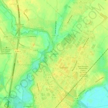 Carte topographique Le Bassin, altitude, relief