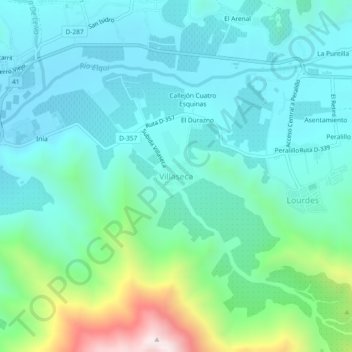 Carte topographique Villaseca, altitude, relief