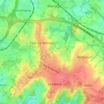 Carte topographique L'Argilière, altitude, relief