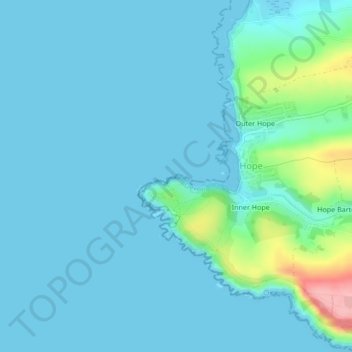 Carte topographique Yeovil Rock, altitude, relief