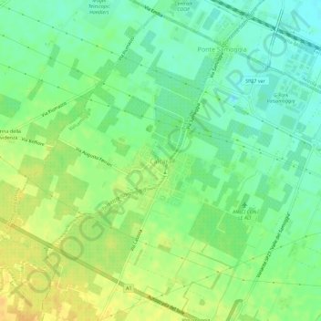 Carte topographique Calcara, altitude, relief