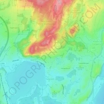 Carte topographique Enzensberg, altitude, relief