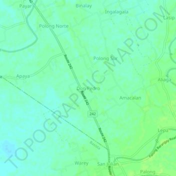 Carte topographique Don Pedro, altitude, relief