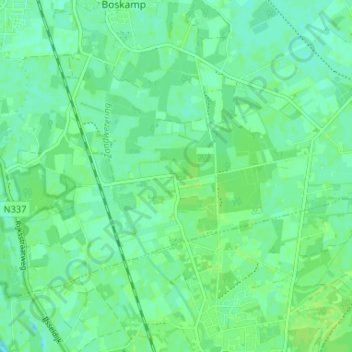 Carte topographique Hengforden, altitude, relief