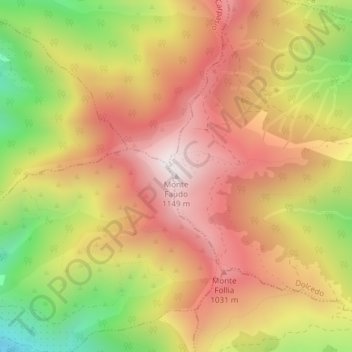 Carte topographique Monte Faudo, altitude, relief