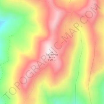 Carte topographique Southwest Butte, altitude, relief