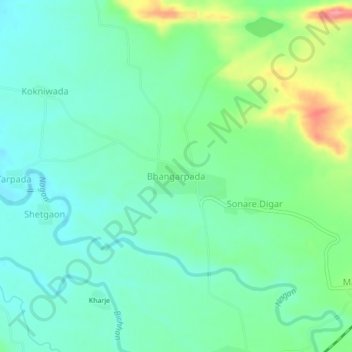 Carte topographique Bhangarpada, altitude, relief