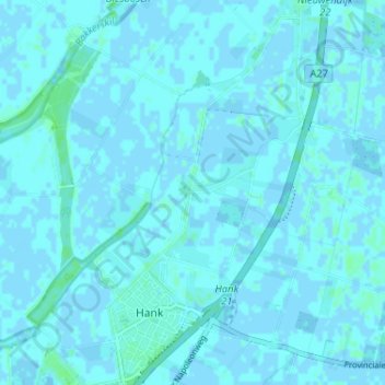 Carte topographique Vierbannen, altitude, relief